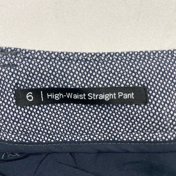 Talbots Blue Bi-Stretch High-Waist Straight Pant Tweed Sz 6 Poly Viscose Spandex - Picture 3 of 7